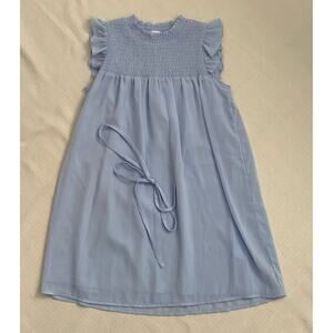 Pleat Smocked Girl's Blue dress size 10